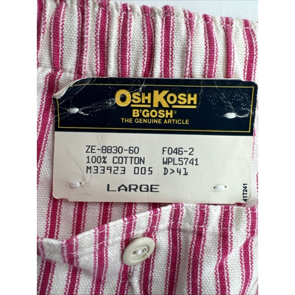 Vintage OshKosh Shorts Mens Large Red Striped Cotton Railroad Conductor NWT - Picture 4 of 16